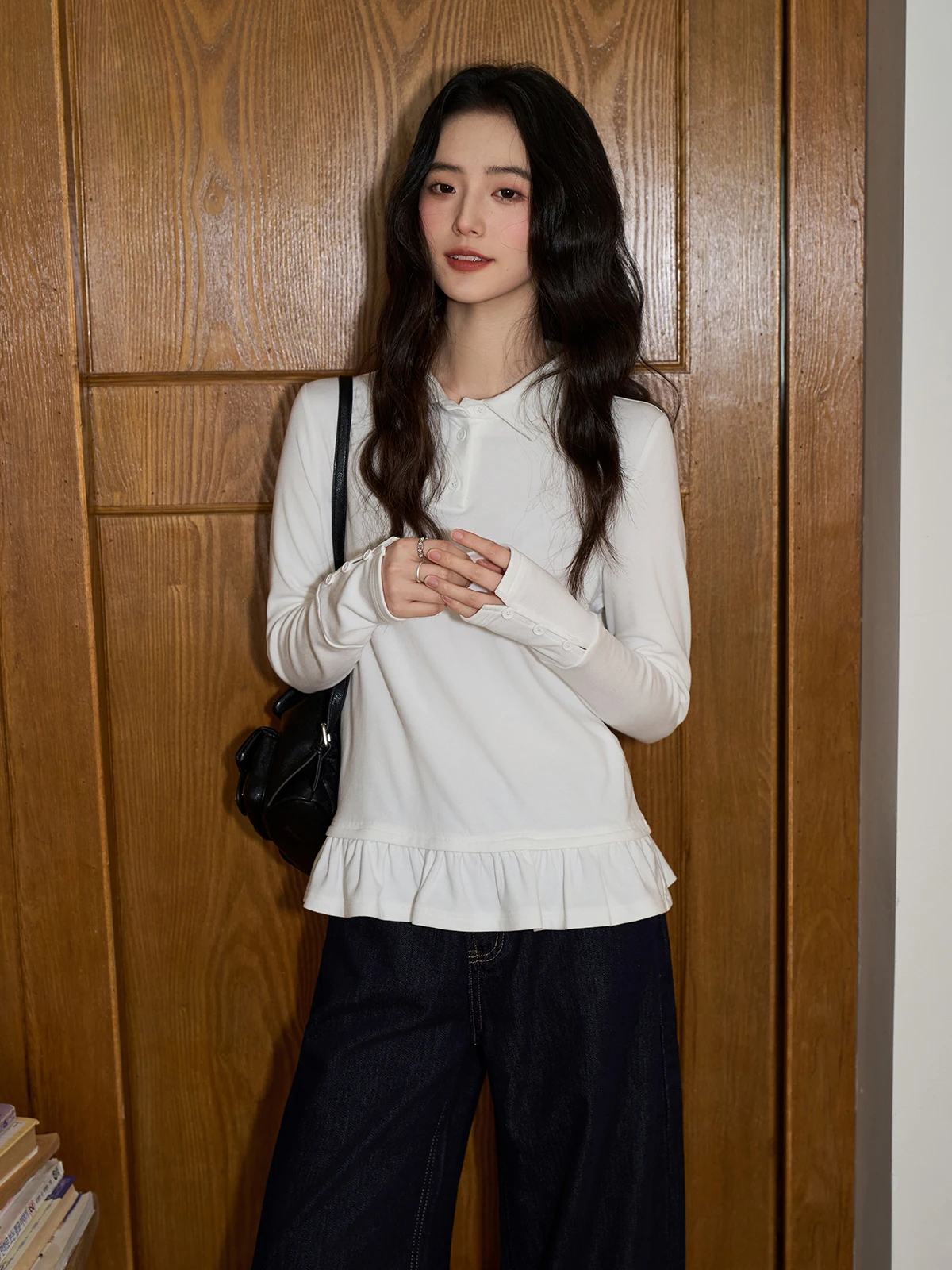

White ort Sve Knitted Ne Sweater Women's Slim Fit Base irt Spring 2026 Inner Wear Top Quali Material