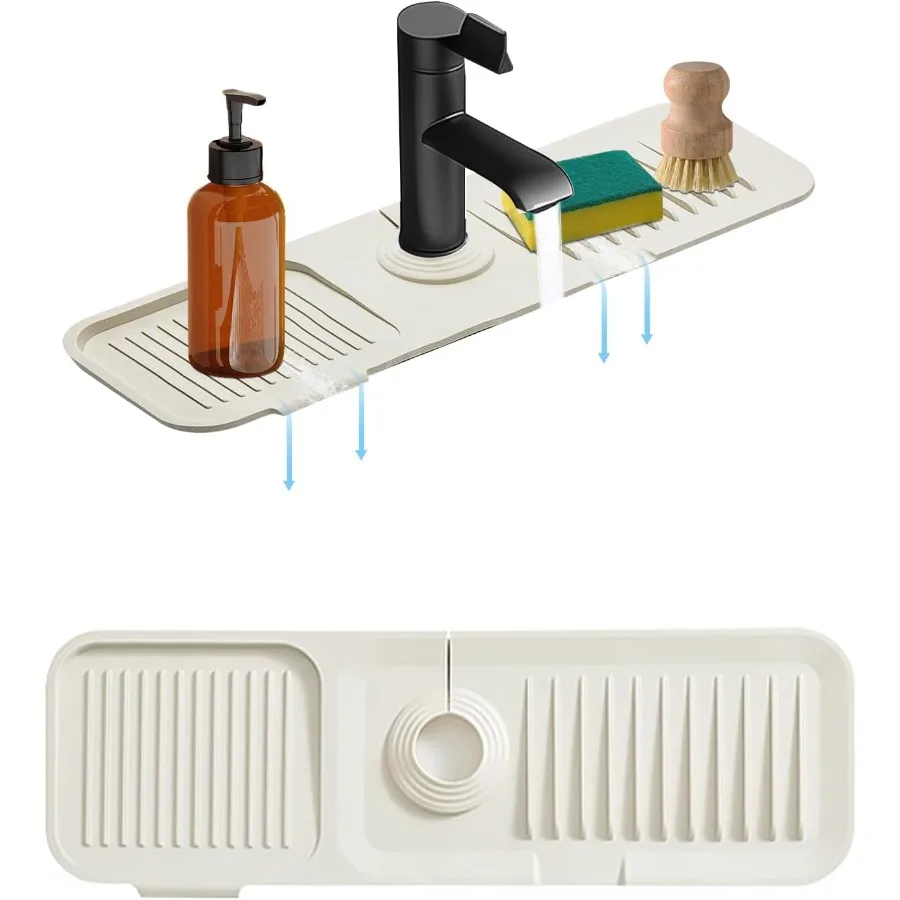 

Силиконовый коврик для защиты от брызг для раковины с наклонным дизайном245.5 Ih, большая нескользящая основа, защита для нескольких поверхностей для кухни, ванной комнаты, прания