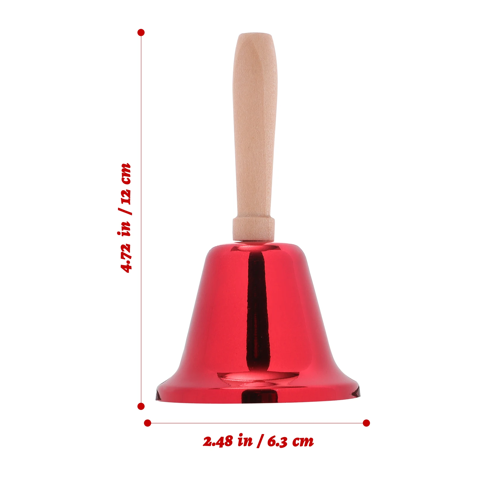Cloches à main de noël en fer, 2 pièces, artisanat élégant et moderne, manche en bois, facile à tenir, Camping, randonnée, vacances