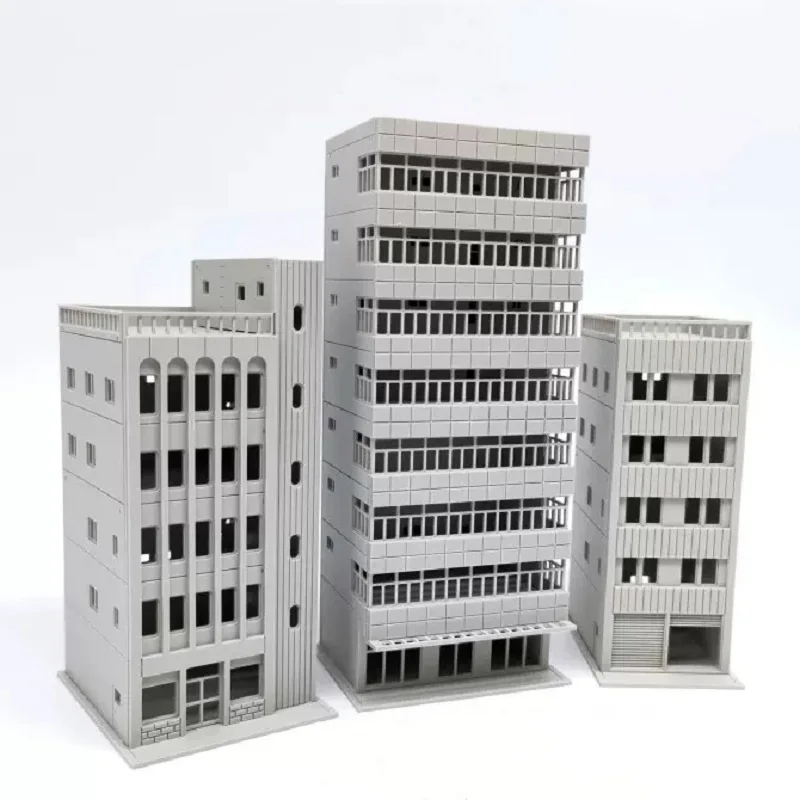 Conjunto de escena de modelo de construcción y edificio de gran altura, conjunto de combinación de mesa de arena para ensamblaje de casa de escena de edificio de oficina