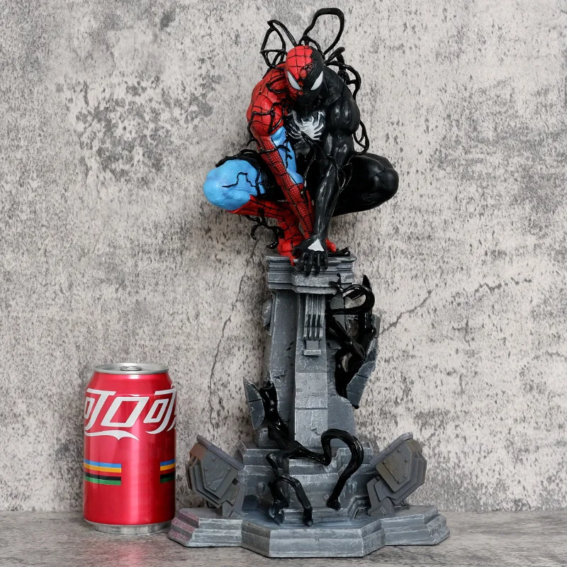 Marvel Symbiotic Spider Man Venom Anime Figure Peripherals Plug In Luminous Desktop Decoration Collect Model Trendy Toys Gifts