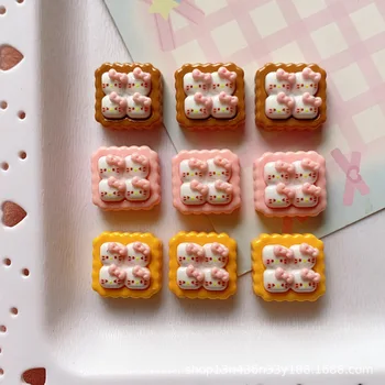 귀여운 만화 귀여운 고양이 비스킷 시리즈, 송진 스크랩북, DIY 쥬얼리 파티, 어린이 선물, 머리핀 액세서리, 10 개, 신제품