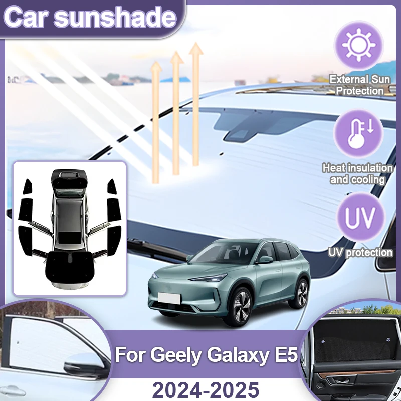 

For Geely Galaxy E5 EX5 Proton eMas 7 2024 2025 Full Coverages Sunshades Retractable Protection Sun Shade Visor Sunscreen Window