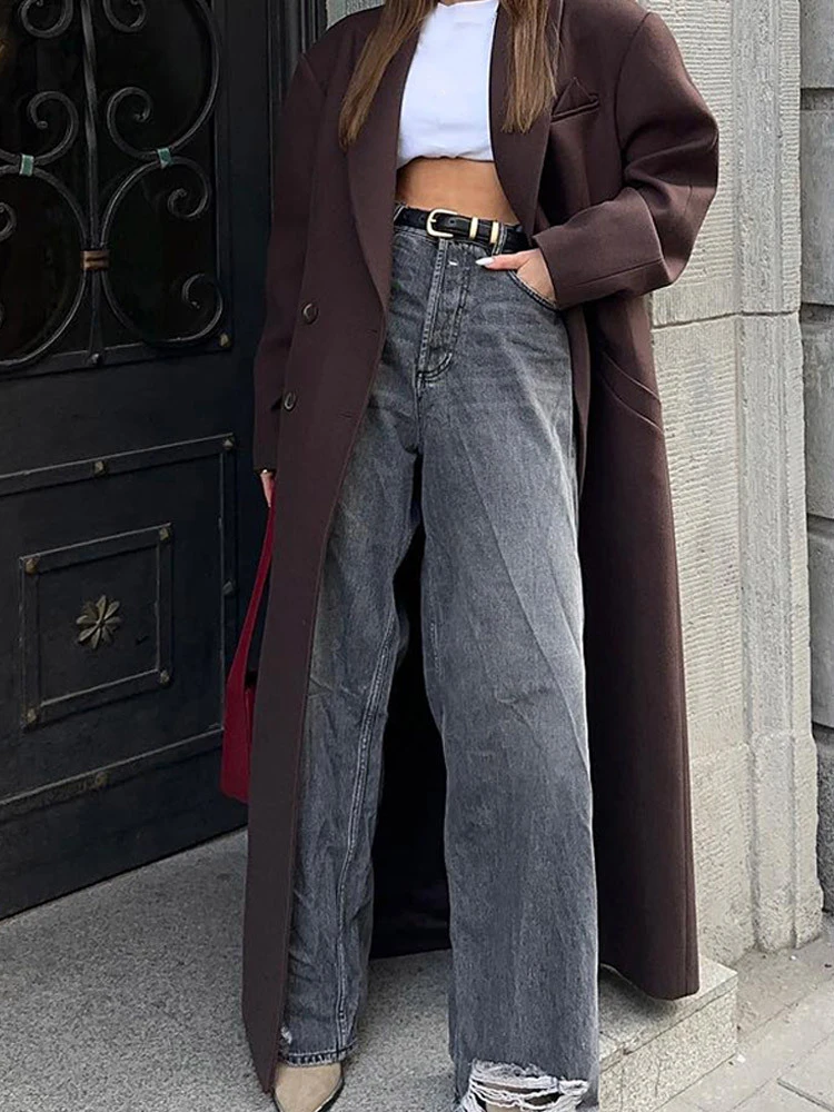 Tenue de transport féminine, manteau Long à col nouveau, mode transfrontalière européenne et américaine, élégant et