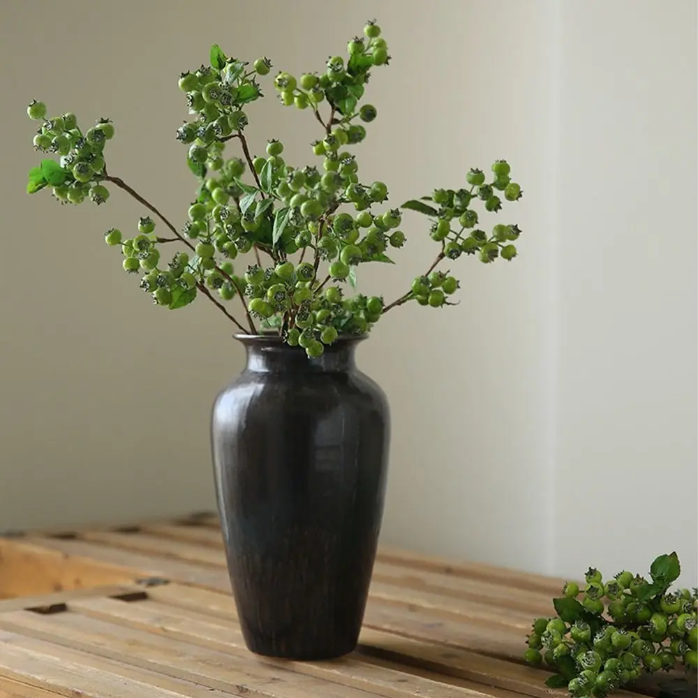 Plástico natal mirtilo ramos de frutas realista elegante simulação espuma vermelho berry artesanal plantas falsas