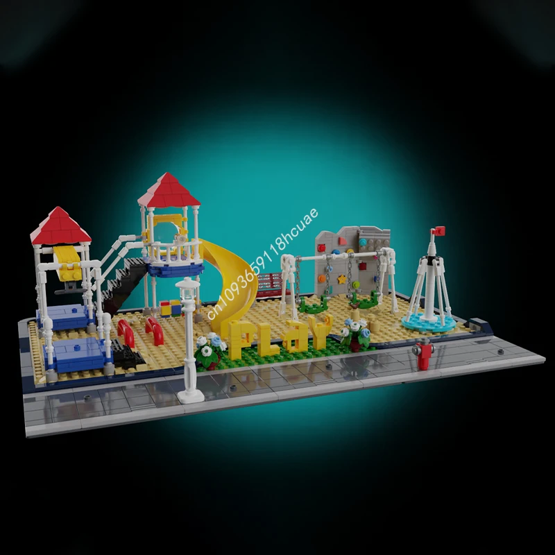 

892 шт. MOC модульная игровая площадка, строительные модели, блоки, игрушки для рукоделия, креативная сборка, детская идея, подарки на день рождения, Рождество