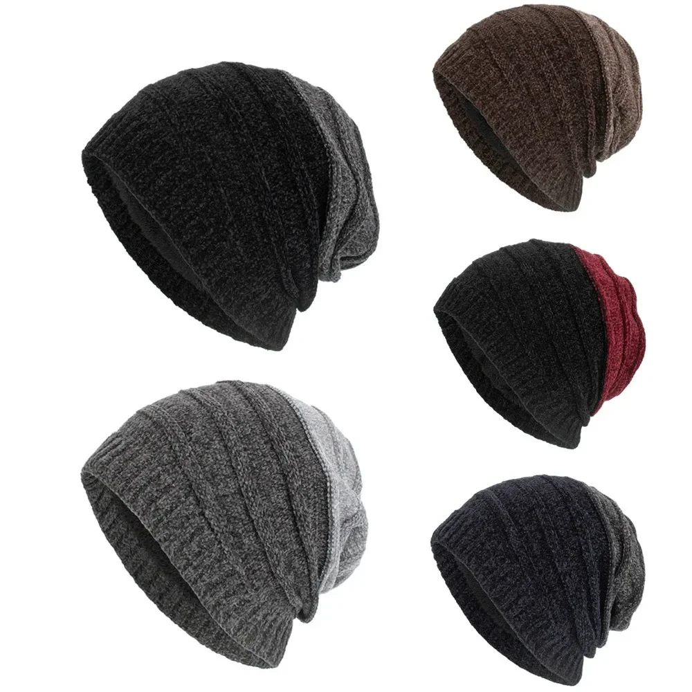 2023 New Baggy Beanie Hat Men Slouchy Autumn Winter Hats Fashion Skullies Knitted Cap Streetwear Bonnet Warm Caps for Women