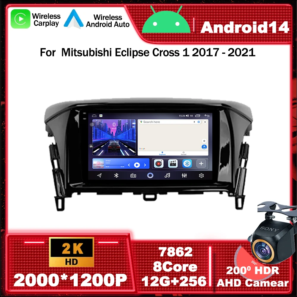 

Android 14 Car Radio Multimedia Video Player Navigation GPS For Mitsubishi Eclipse Cross 1 2017 - 2021 Carplay 2din QLED Screen