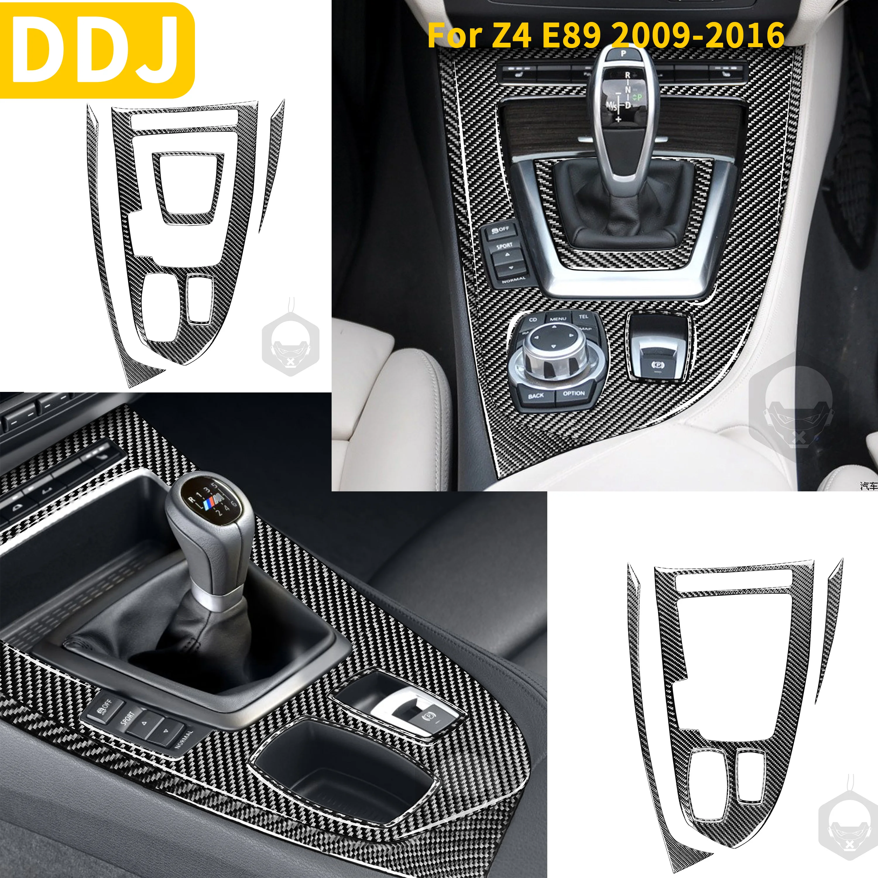 

For BMW Z4 E89 2009-2016 Roadster Car Center Console Real Carbon Fiber Gear Shift Panel Gearbox Frame Trim Sticker Accessories