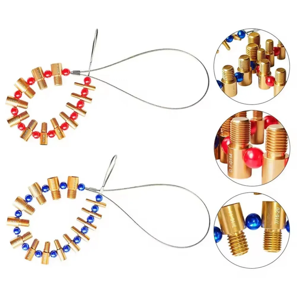 

Алюминиевый 26-компонентный набор измерительных резьбовых гаек и болтов с улучшенной двусторонней печатью для профессионального и домашнего использования