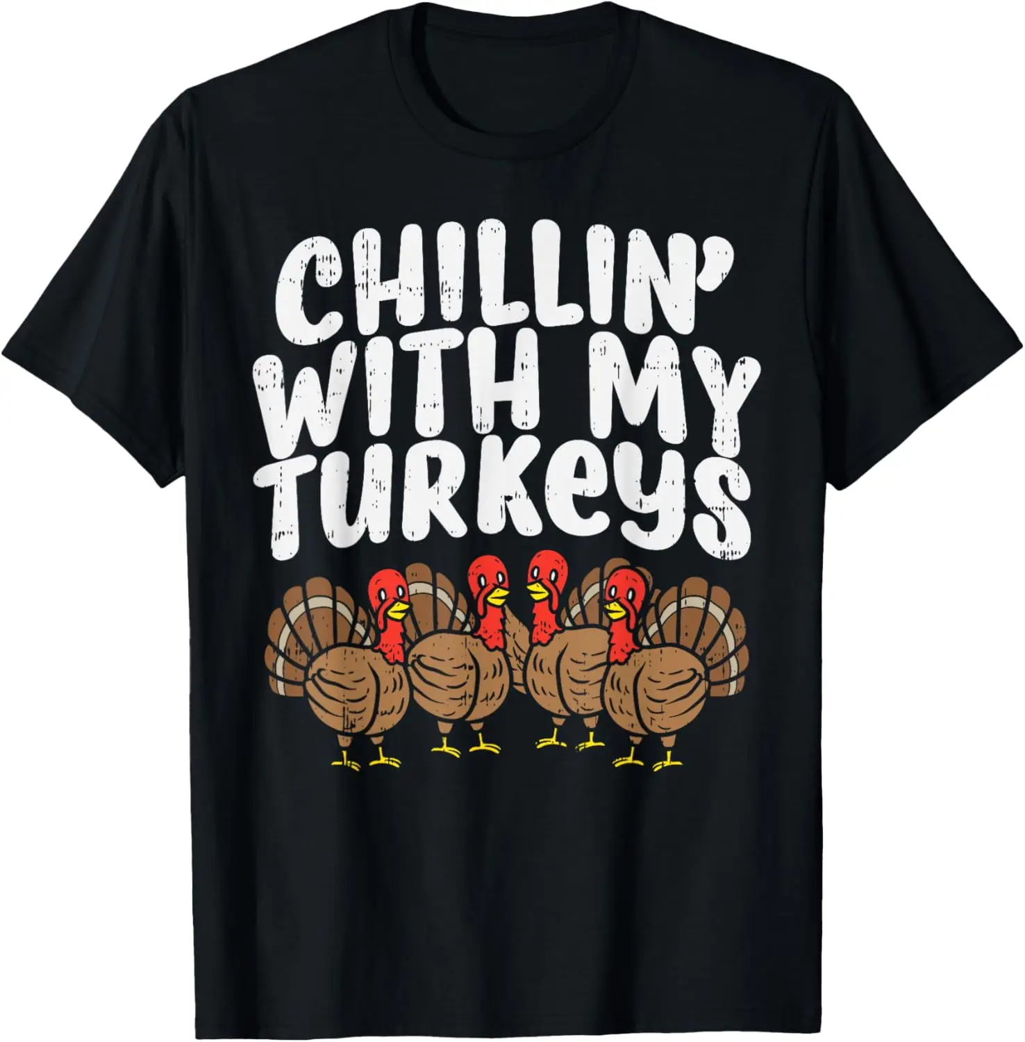 

Chillin With My Turkeys Thanksgiving Family Boys Kids Gift T-Shirt