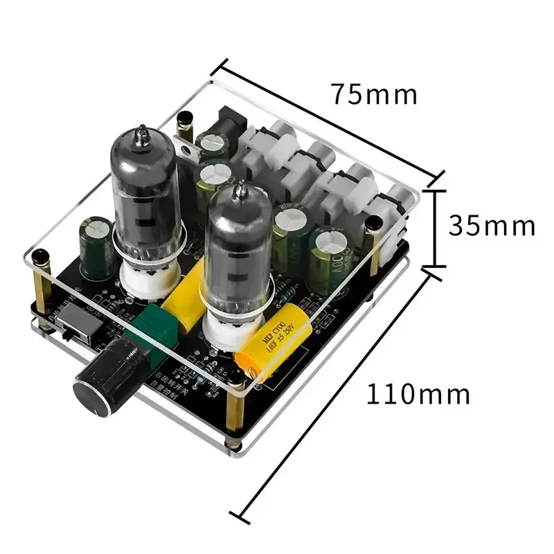 Upgraded 6K4 Tube Preamplifier Amplifiers HiFi Tube Preamp Bile Buffer Auido Amp Speaker Sound Amplifier Home Theater DIY