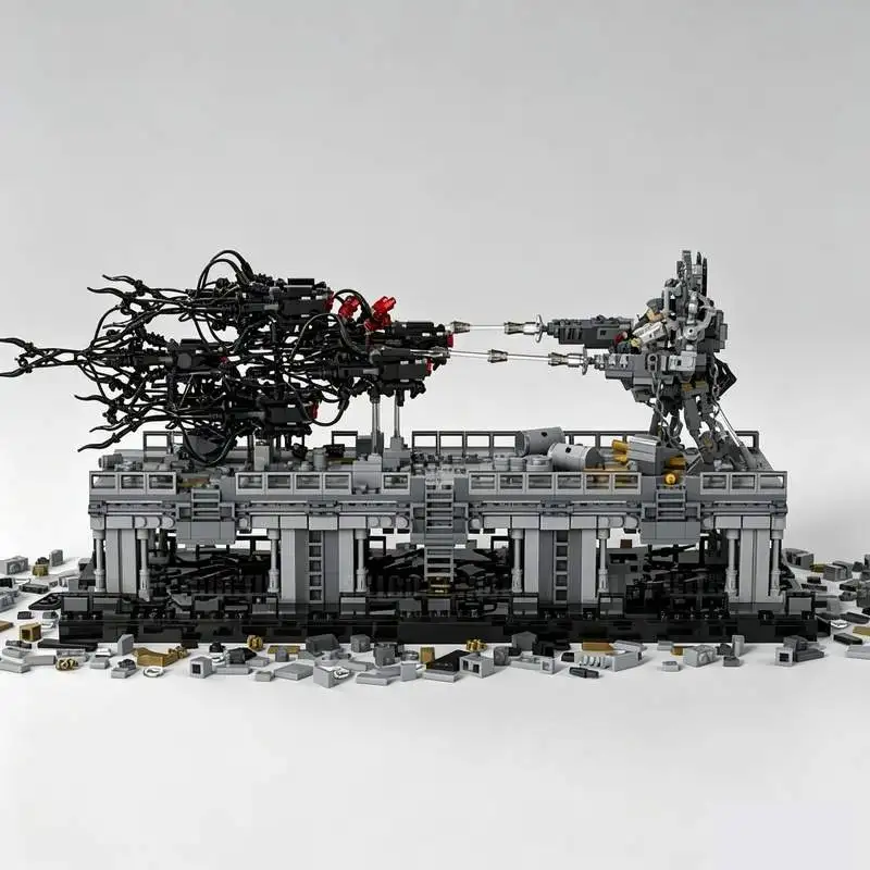 2140PCS Micro Matrix Concept Fight For Zion MOC Sci-Fi Battle Scene Model Custom Puzzle Building Blocks DIY Assembly Toy Gifts