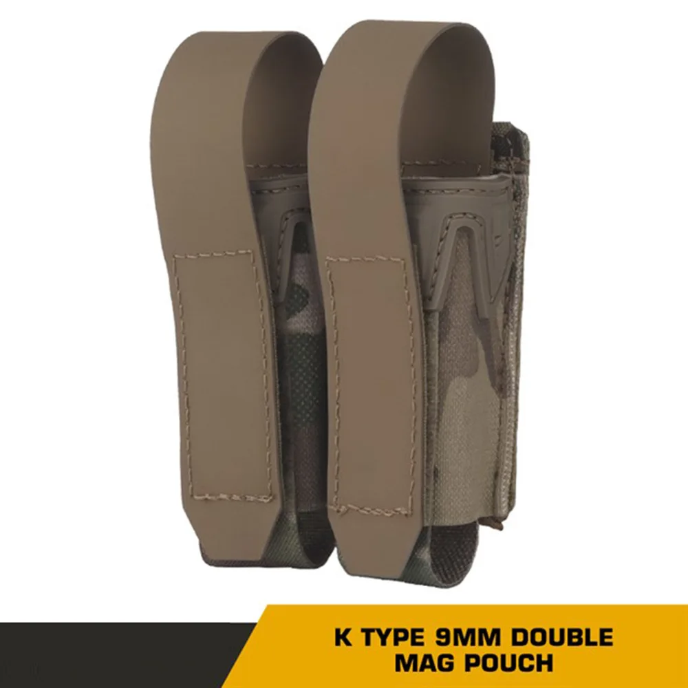 9MM Double Mag Pouch Agilit Style Pistol Magazine Holster With Protective Cover Plate Quick Release MOLLE Tactical Belts Gear