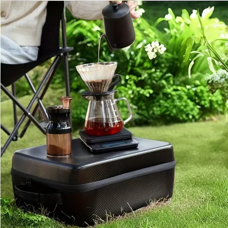 Portable Outdoor Coffee Maker Set with ABS Material, Manual Glass Pour Over Coffee Kit, Stainless Steel Manual Coffee Grinder