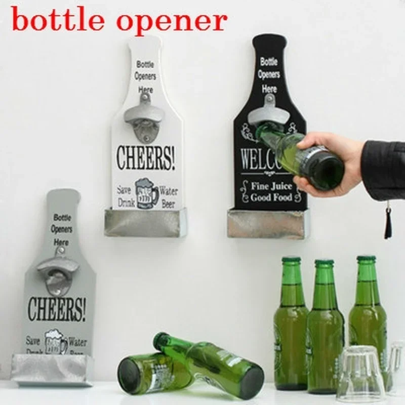 

Wooden Wall Bottle Opener Retro Beer Bottle Opener Wall Hanging Creative Bar Restaurant Beer Bottle Openers Storage Home Decor