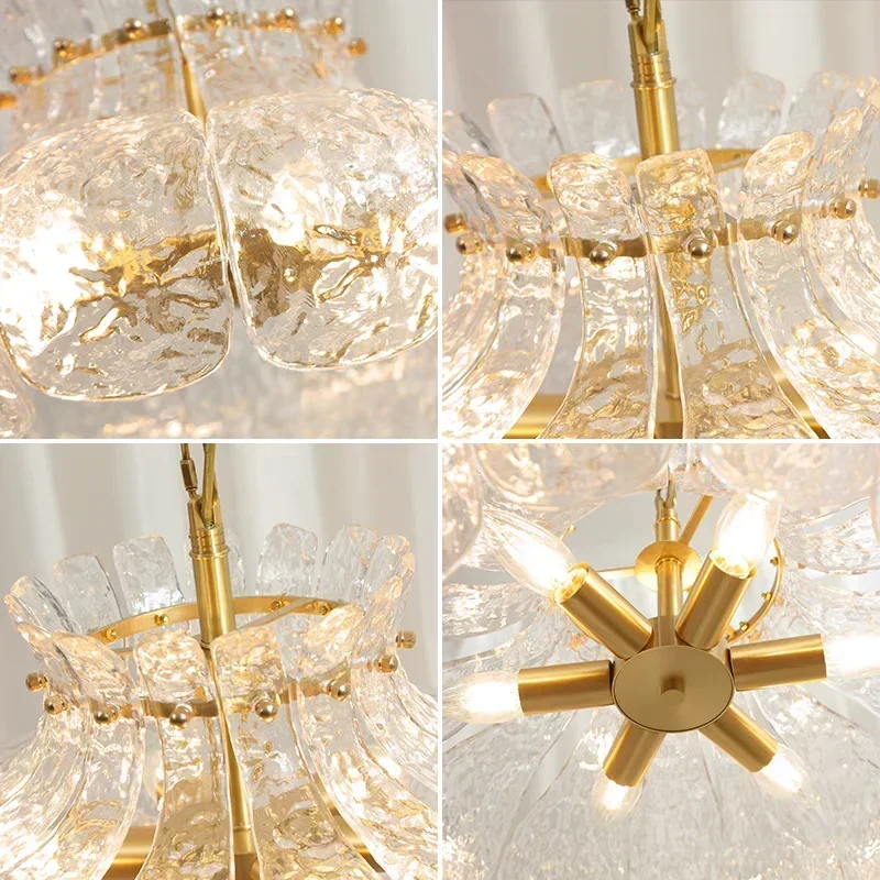 SANDYHA Modern Nordic Glass LED Pendant Light Chandelier Dining Table Kitchen Bedroom Living Room Lighting Home Decor Fixtures