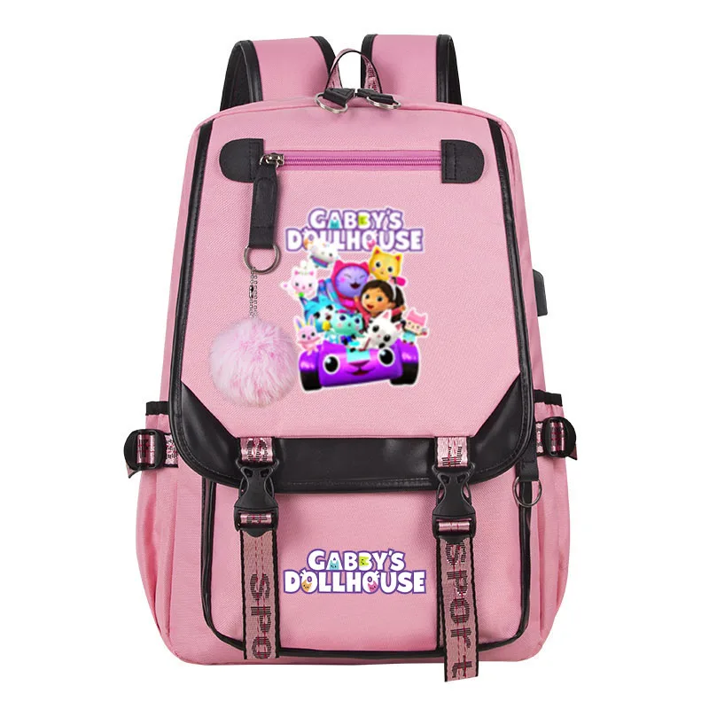 Gabby's Dollhouse Backpacks Kids Cute Cartoon School Bags Girl Gabby Cats Bookbag Women Fashion Backpack Travel Laptop Rucksack