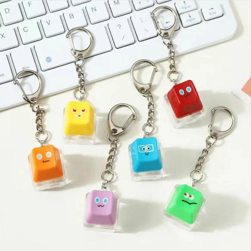 Funny Keyboard Keychain Stress Relief Toys Keychain Fidget Keyboard Clicker Button Key Chain Bag Charm Pendant