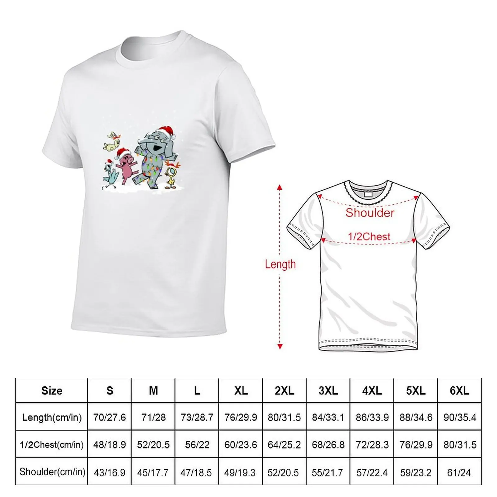Elephant And Pig Santa Hat Reindeer Funny Christmas Gift T-Shirt funny t shirts man man t shirts graphic T-Shirt