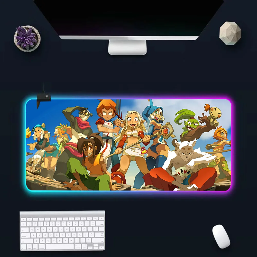 Imagem -03 - D-dofus-rgb pc Gamer Teclado Mouse Pad Led Brilhante Mouse Mats Borracha Gaming Computador Mausepad