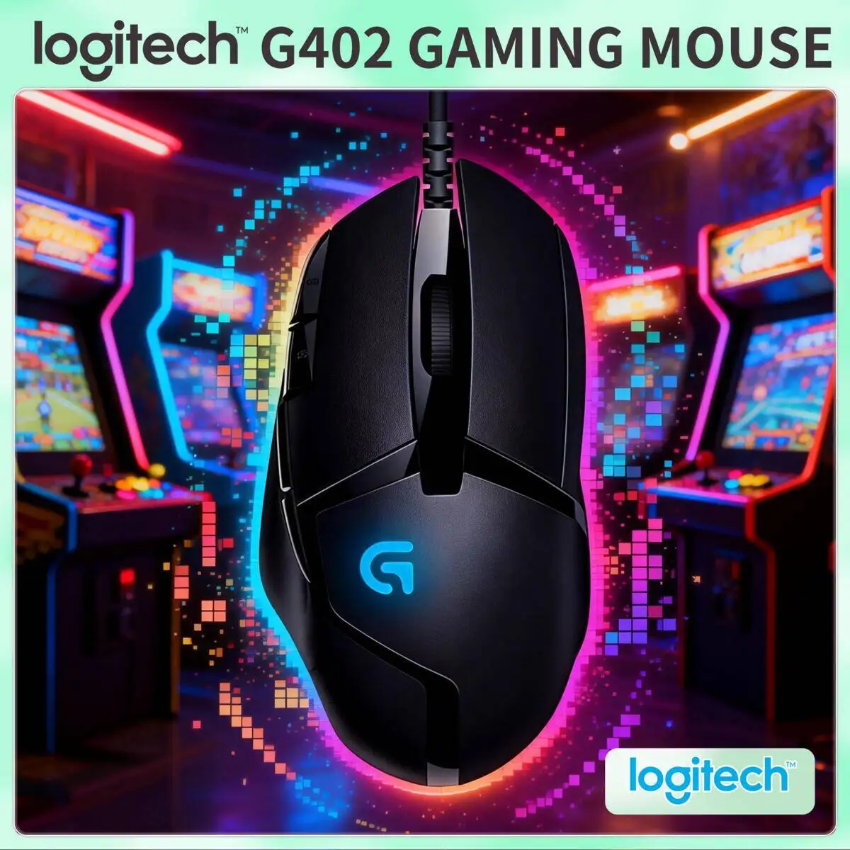 Logitech G402 Wired Gaming Mouse 4000 DPI High Precision 8 Programmable Buttons Fast Response For Windows PC Laptop Gamers