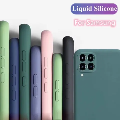 For Samsung Galaxy A12 Case Cover for Samsung Galaxy A22s 5G A03s A22 A32 4G A52 M12 M22 M32 M52 Phone Shell Liquid Silicon Case
