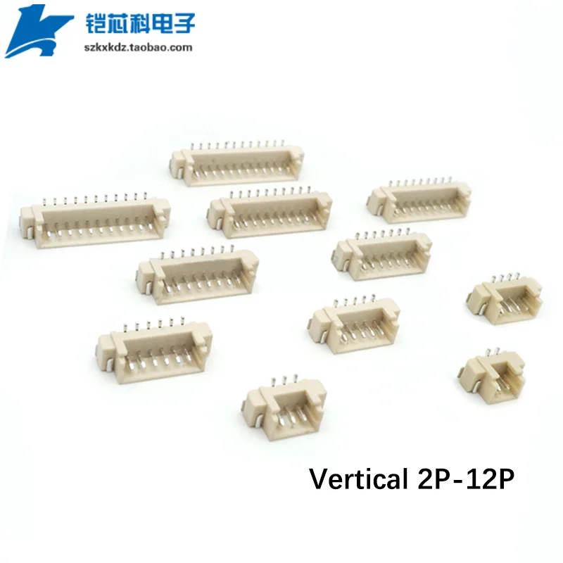 

50Pcs 1.25MM JST Connector SMD Vertical Pin Socket 1.25 2 3 4 5 6 7 8 9 10 11 12 P PIN