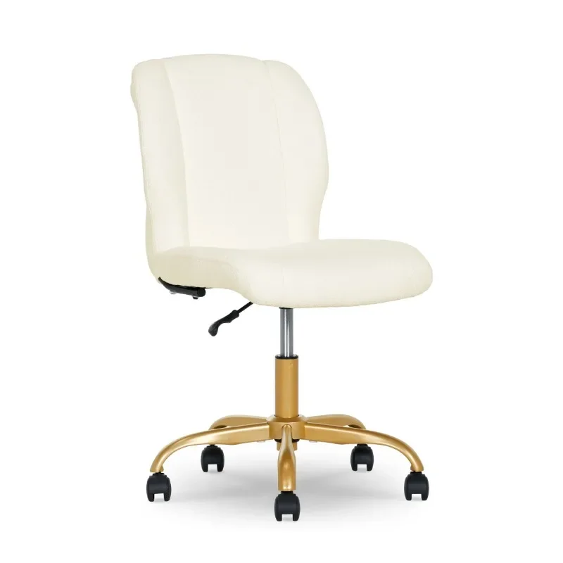 

Tool.NEW Armless Office Chair for Adults and Teens, Cream