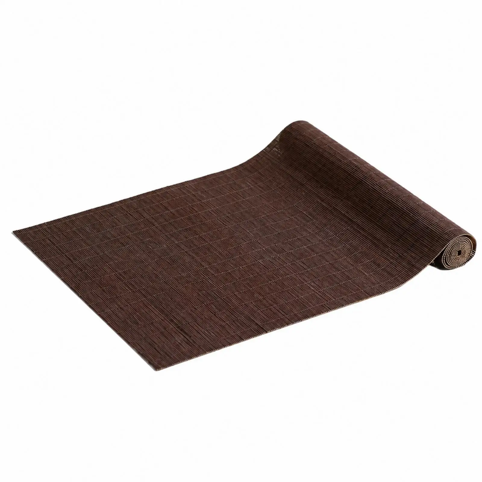 Woven Bamboo Placemat for Dining Table Tea Ritual Dark Brown Finish Mat