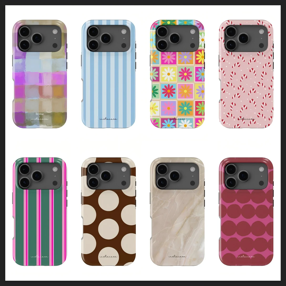 Koreanische farbenfrohe & neutrale ästhetische Handyhülle für iPhone 17 17e 16e 16 15 14 13 12 11 Air Pro Max Plus – Doppellagige Rückabdeckung