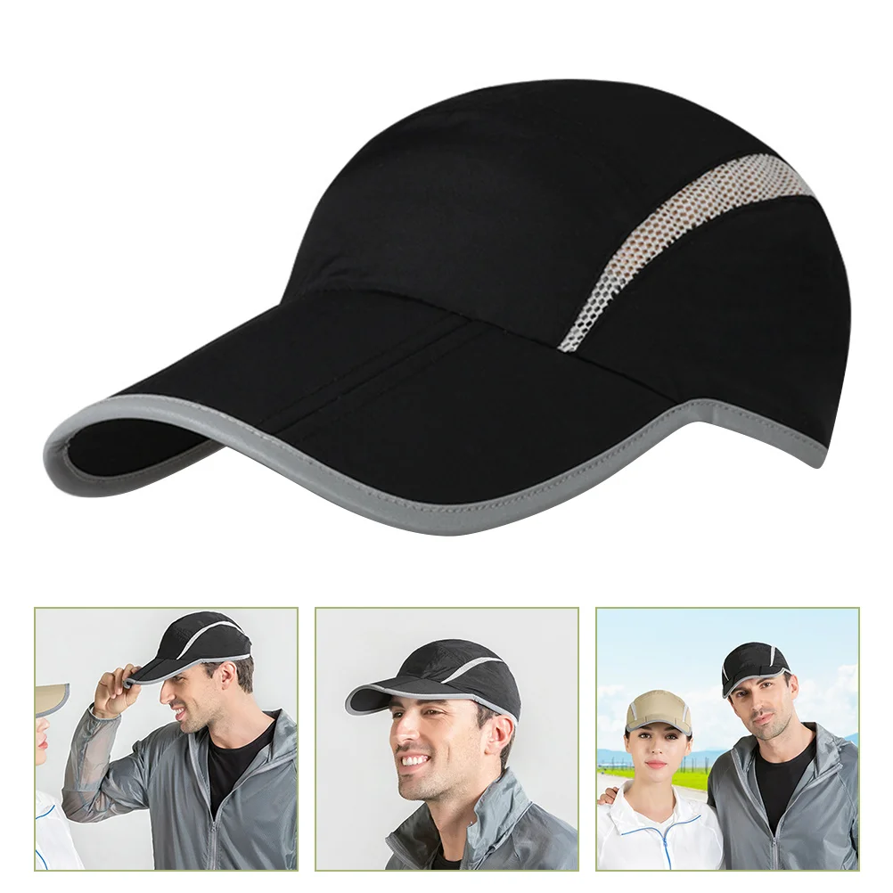 

Baseball Caps Sun Hat for Men Running Summer Breathable Lightweight Sport Hats Foldable Brim Nylon Reflective Outdoor
