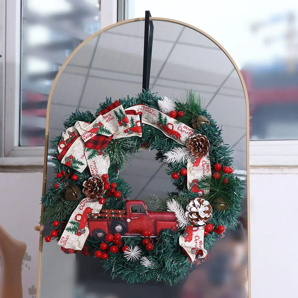 Xmas Party Supplies 12/15 Inch Floral Wreath Hanger Carbon Steel Large Wreath Metal Hook Resuable Black Over The Door Hanging