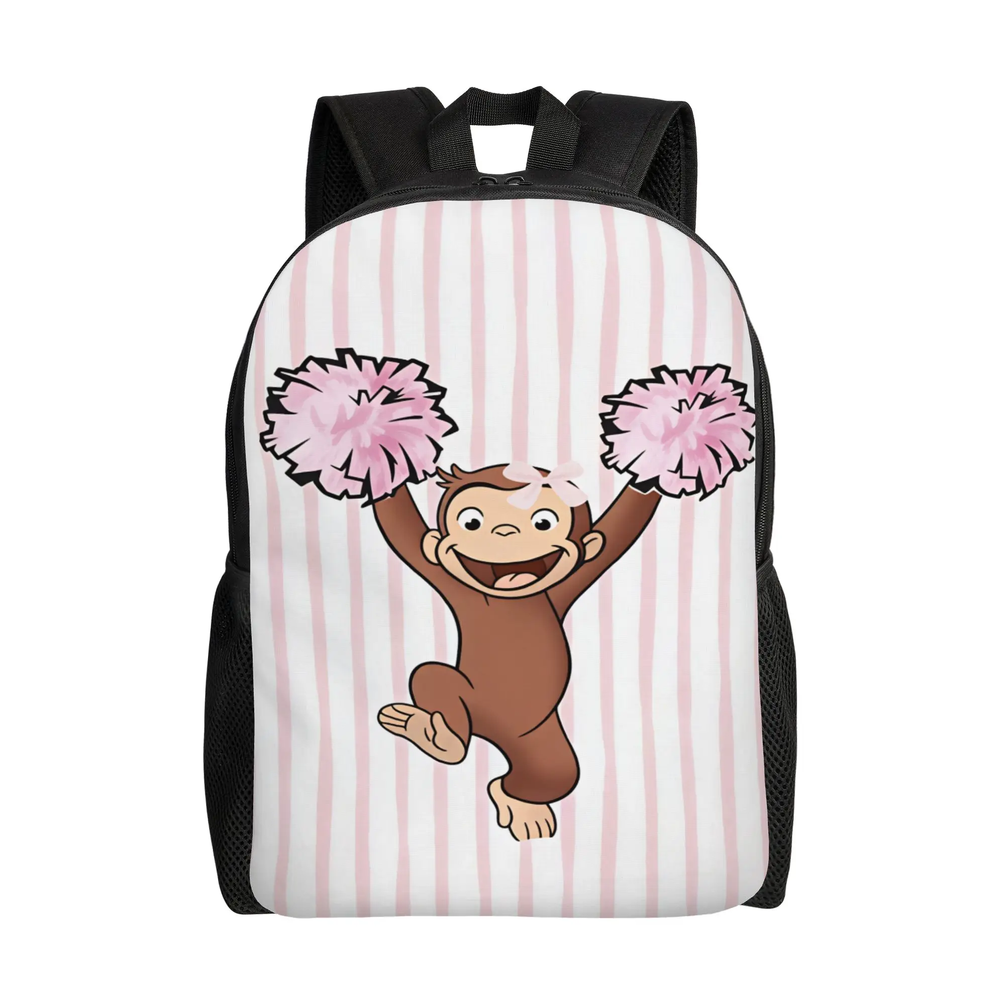 Curious George Monkey Backpack  Hiking Backpacks Student Unisex Design Soft High School Bags Funny Rucksack
