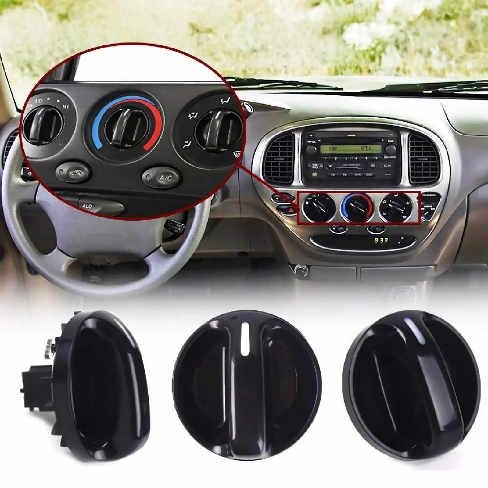 

3X Ручка управления вентилятором кондиционера для Toyota Tundra 2000-2006, 559050C010, пластиковая, прямая замена