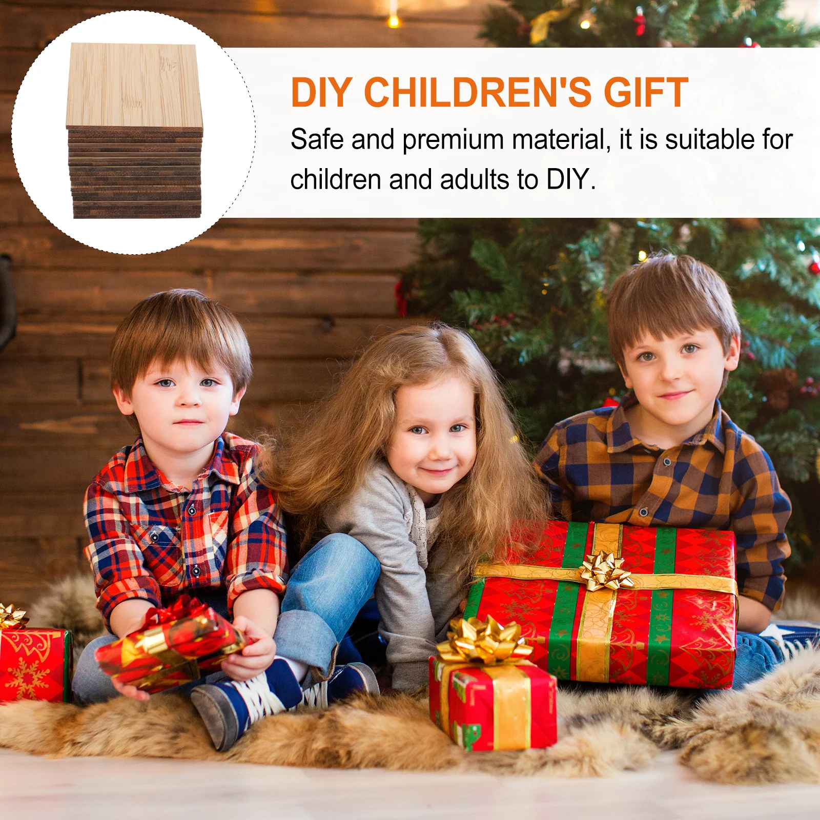 

20Pcs Bamboo Slices Unfinished Square Pieces DIY Tags Safe for Adults Unfinished Bamboo Slices DIY Painting Pieces