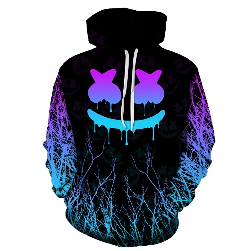 Śmieszne męskie Halloween uśmiechnięta twarz bluza z kapturem 3d drukuj męska bluza z kapturem odzież męska męskie bluzy oversize bluza z kapturem — zdjęcie 4