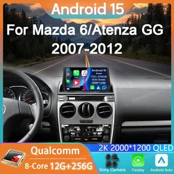 Car Radio Android 15 For Mazda 6 Atenza GG 2002 - 2008 Stereo GPS Carplay Multimedia Navigation DSP Player Head Unit Audio Auto