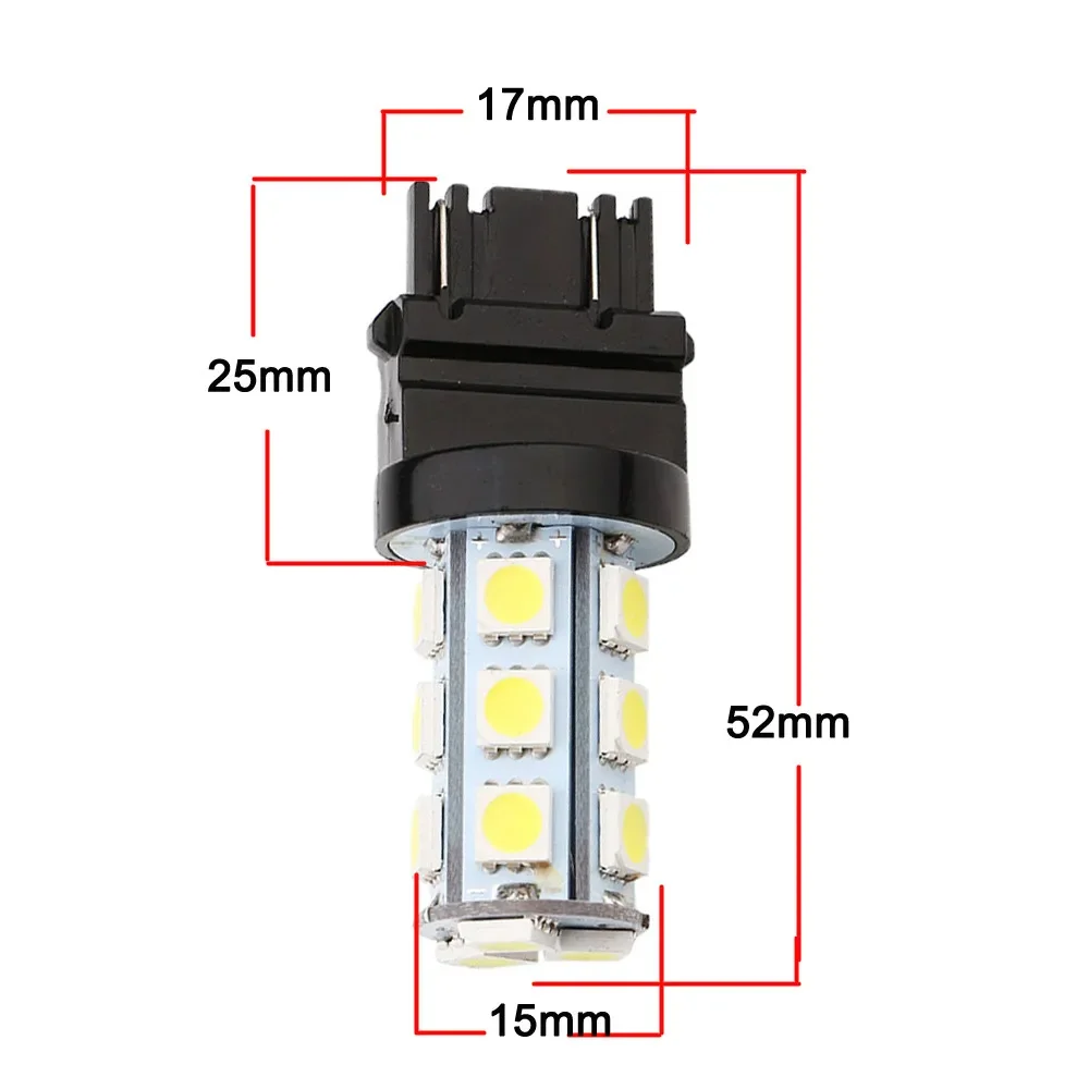 2pcs 3157 P27/7W T25 T-25 DC12V 18 SMD 5050 LED Bulb Car Reverse Turn Signal Brake Tail Lamp Light 3156 1156 1157 7740 7743 Car