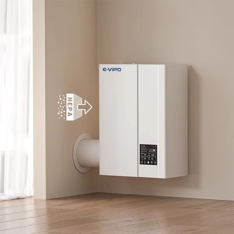 

E-VIPO Wi-Fi управляемый через приложение очиститель воздуха в помещении жилой спальни настенный очиститель воздуха HEPA вентиляционный блок свежего воздуха