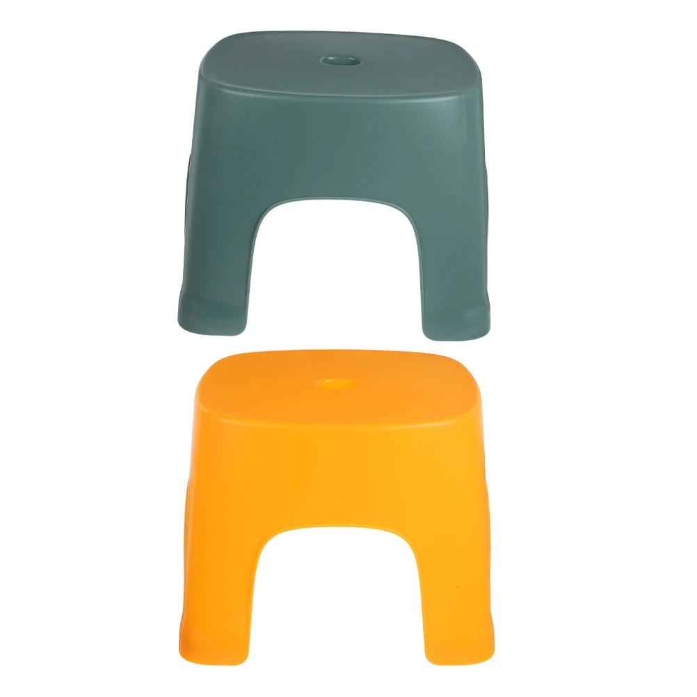 

2 Pcs Plastic Step Stool Bath Shower Toilet Foot Stools for Adults Kids Yellow Green Nonslip Compact Storage Bathroom Living