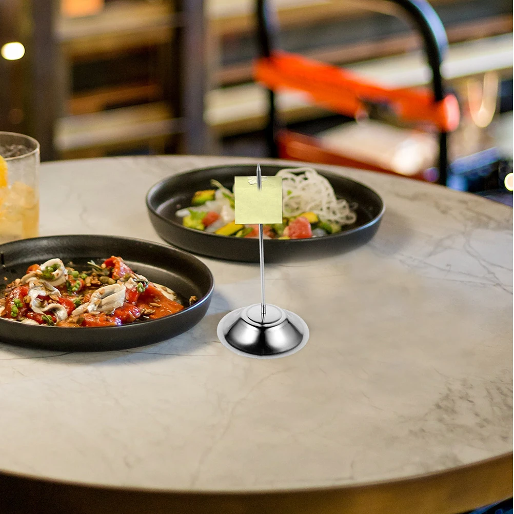 4 Pcs Menu Inserter Straight Rod Memo Holder Stainless Steel Restaurant Receipt