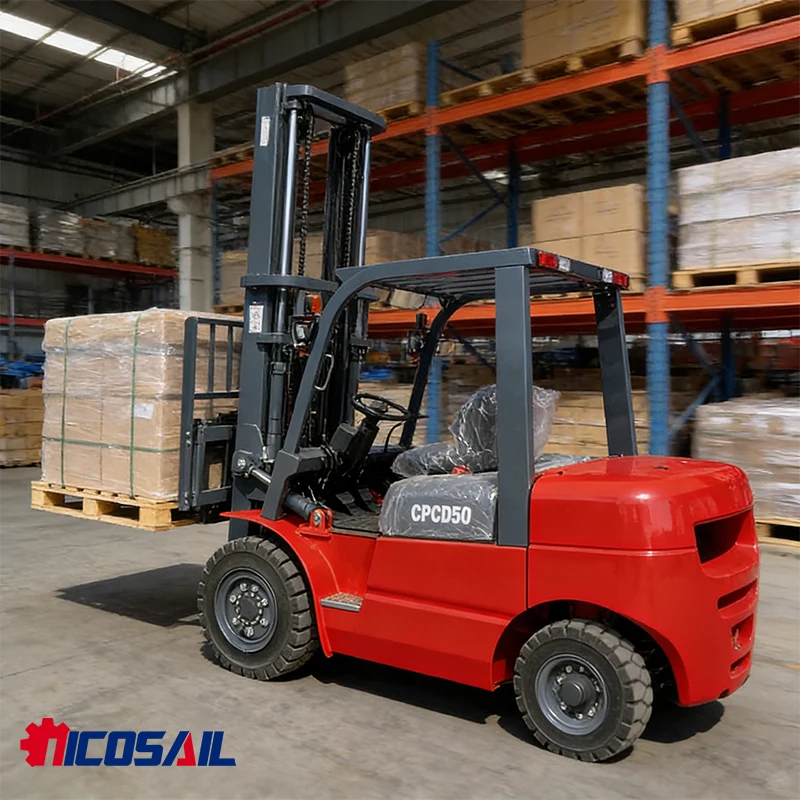 Hot selling small handling forklift with solid tires, high stability 3-ton 5m lifting height diesel forklift