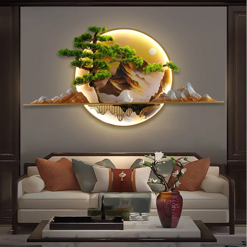 Modern Picture Wall Light LED Chinese Creative Landscape Mural Sconce Lamp For Home Living Room Study Bedroom Decor
