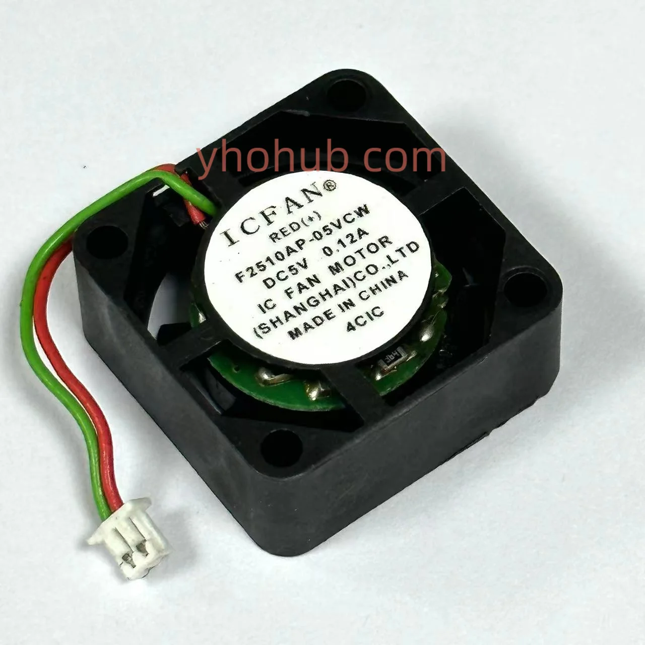 

ICFAN F2510AP-05VCW DC 5V 0.12A 25x25x10mm 2-Wire Server Cooling Fan