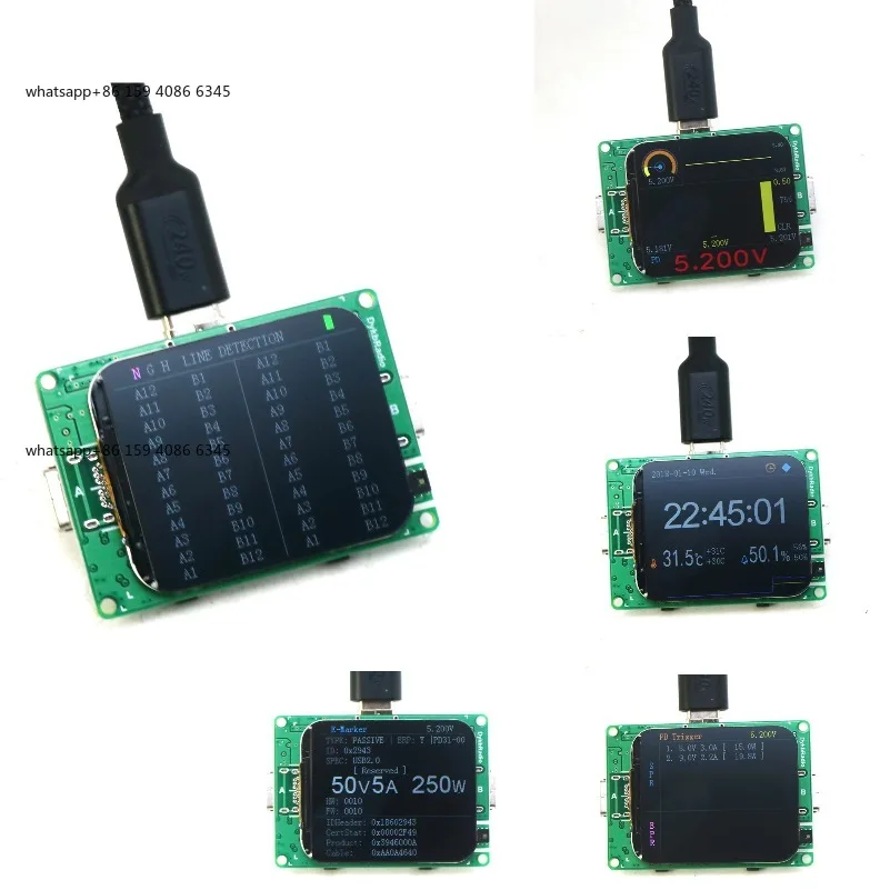 

USB Type-C Circuit Tester - Comprehensive Line Diagnostic Tool USB data cable POWER Charger PD3.1 Trigger Detection display Time
