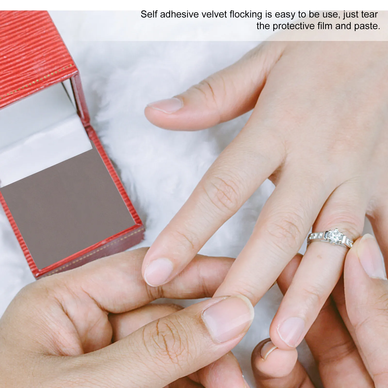 

Self-adhesive Jewelry Gift Box Decoration Material Velour Fabric Wrapping Cloth Flocking Bottom Felt Lining