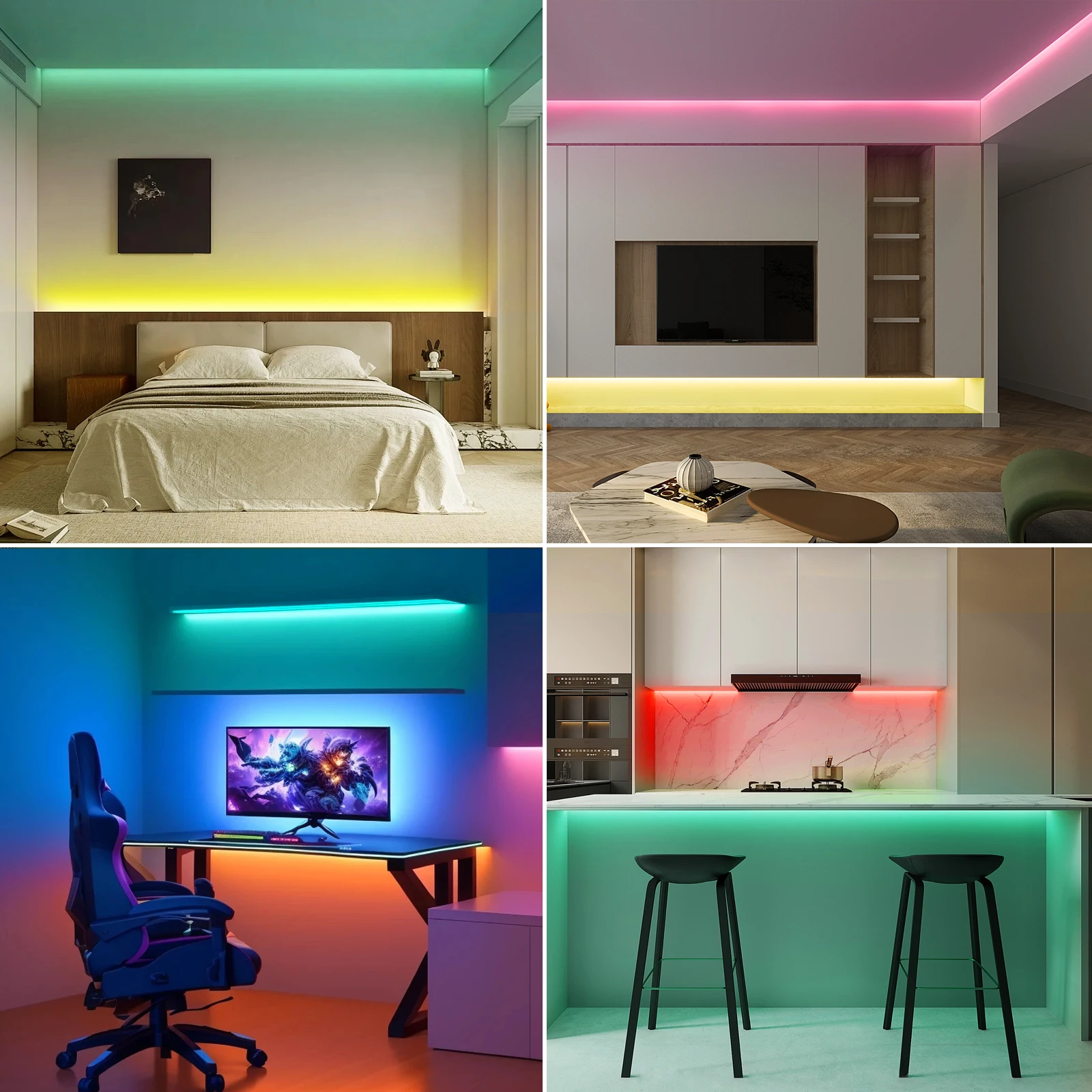 DC5V 1M 2M 3M Tuya WiFi RGB COB LED Strip and Remote Control Work With Smart Life/Alexa For TV Background decoration Lighting