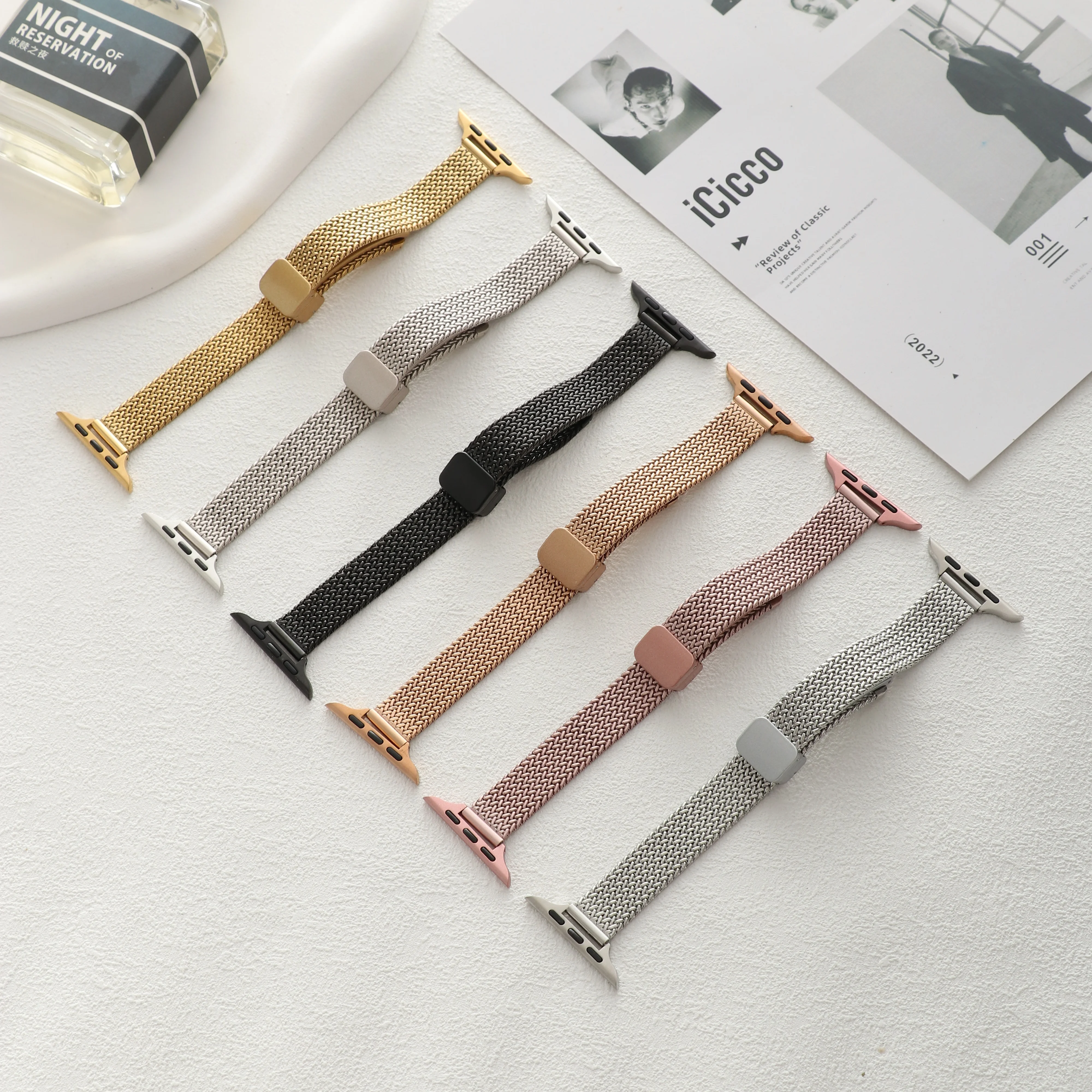 Luxury Slim Metal Magnetic Strap for IWatch 9 8 7 SE 6 Girl Wrist Band for Apple Watch 41mm 40mm 38 45 44 49mm Ultra Bracelet image 6