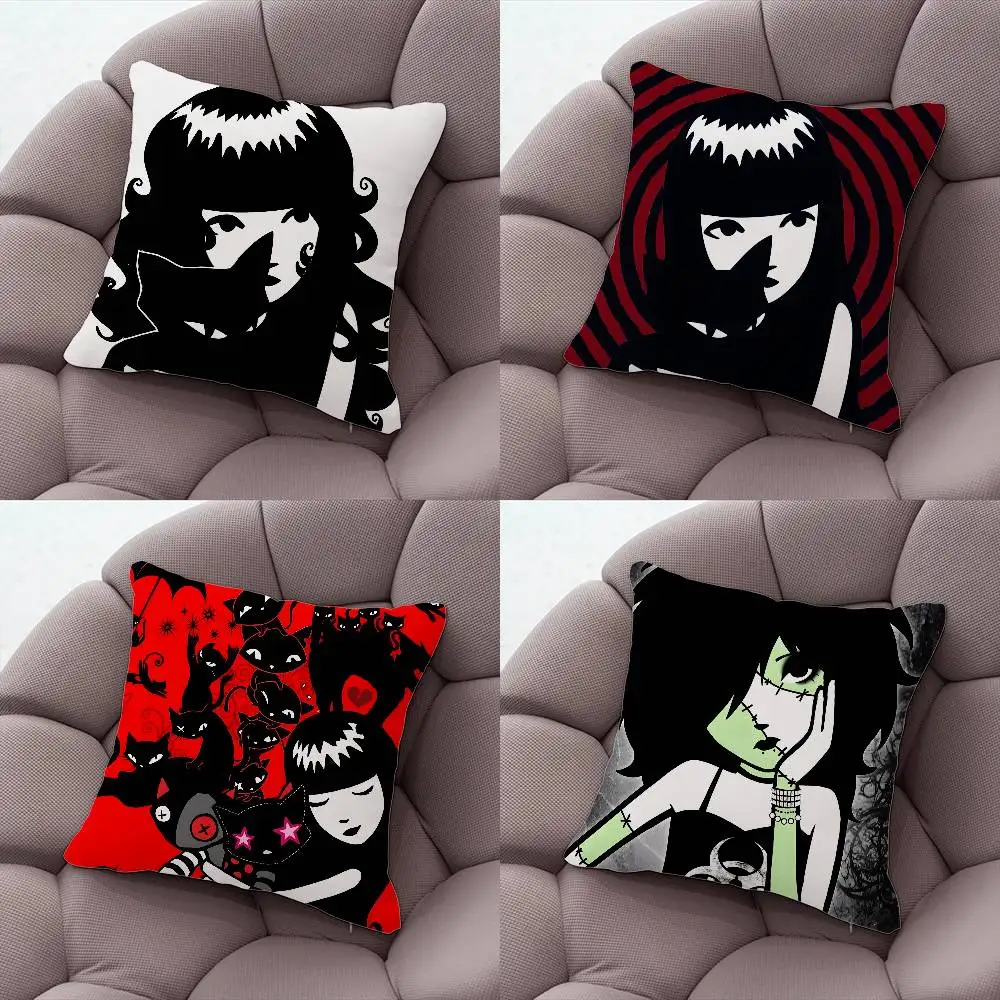 

E-Emily The Strange Pillow Case Plush Fabric Soft Pillowcase Double Sided Print Cushion Cover Household Gifts